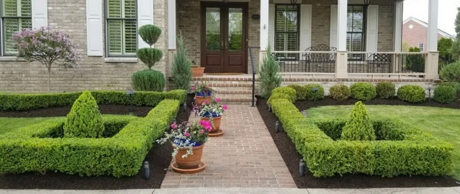 Front lawn of residential property in Fortville, IN.